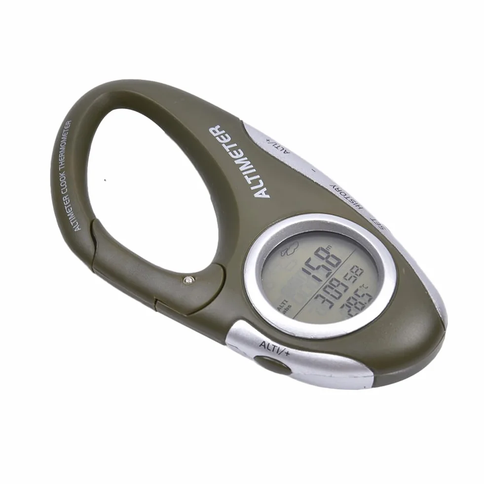 Digital Wanderhauthärte - Tragbares Carabiner -Barometer, Outdoor - -Thermometer | Essentielles Rucksack -Überlebensgetriebe Tool, Männer Frauen Explorer Multifunktional Camping Genauer Leistun