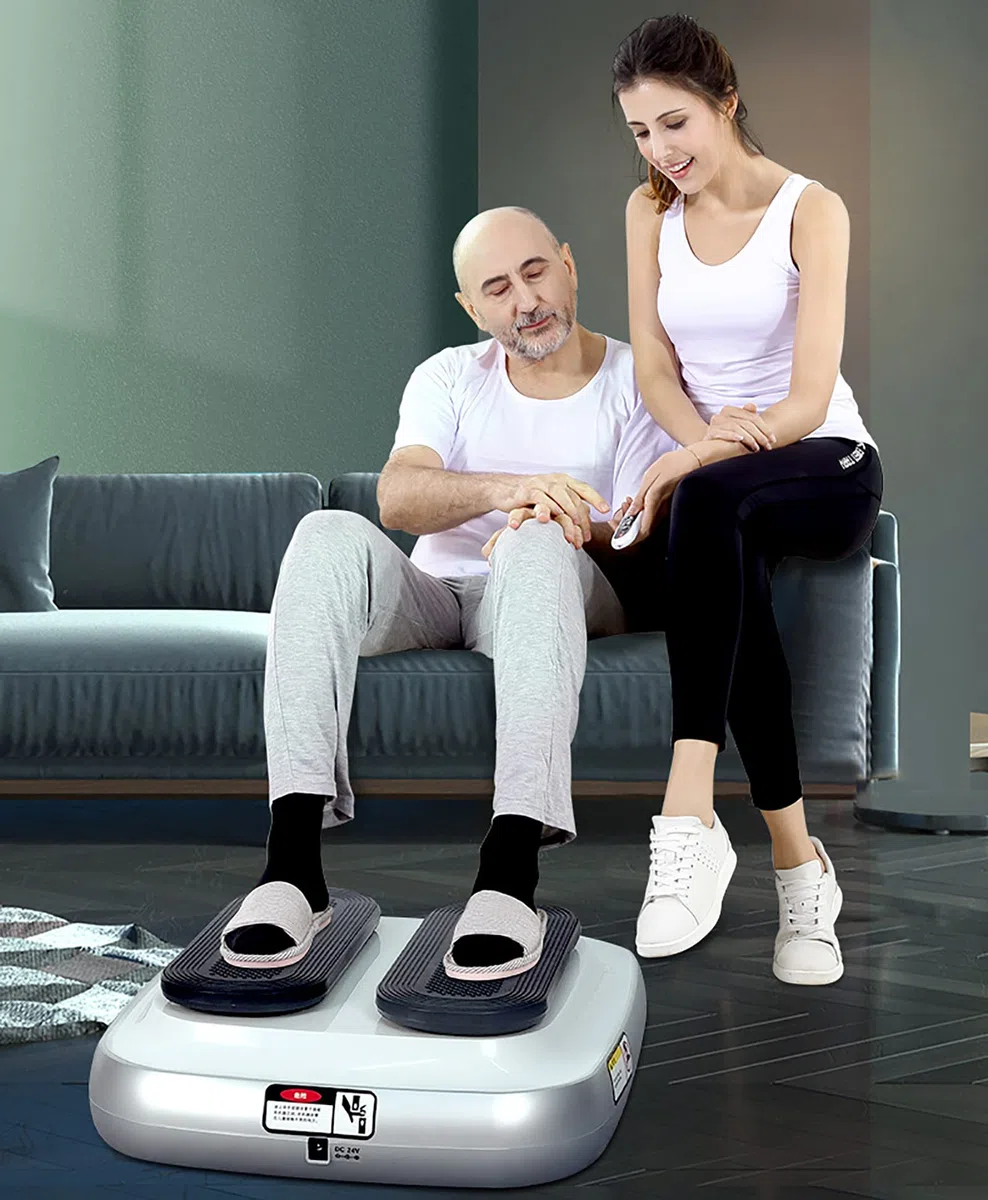Sitzender Beintrainer, elektrischer Physiotherapie-Beintrainer zur Erholung nach einem Kniegelenkersatz mit Geschwindigkeitsregulierungsfunktion, Förderung der Durchblutung für Senioren