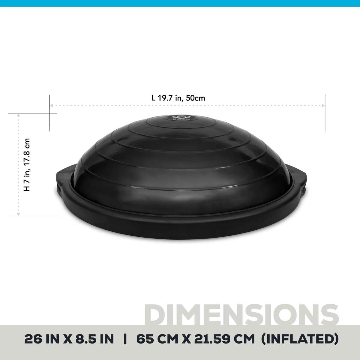 BOSU Sport Balance Trainer, Reisegröße ermöglicht einfachen Transport und Lagerung, 50 cm