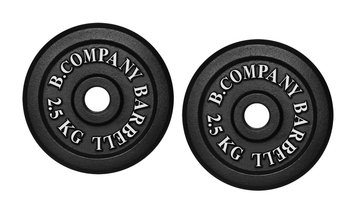 Bad Company I Hantelscheiben aus Gusseisen I Hantel Gewichte I 5,0 Kg (2 x 2,5 Kg), 30/31 mm