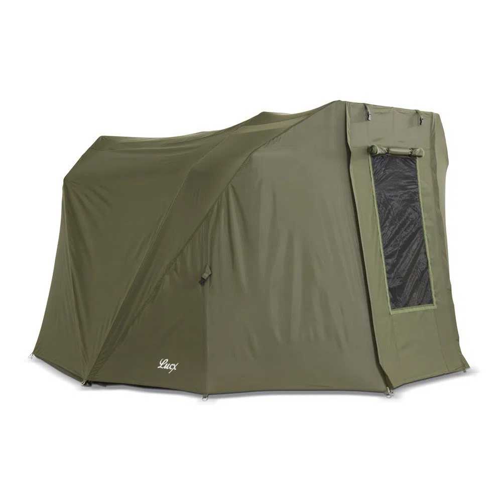 Lucx® Winterskin Überwurf Overwrap Skin für Bivvy Coon Karpfenzelt 1 bis 2 Mann (Kein Zelt nur Überwurf), Oliv Grün