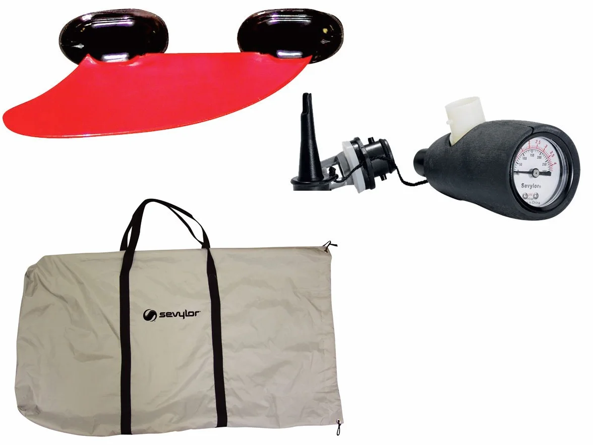 Sevylor Kanu aufblasbar Colorado Kit, 2 Personen Faltkajak inkl. 1 Doppelpaddel, Fußpumpe, 331 x 88 cm