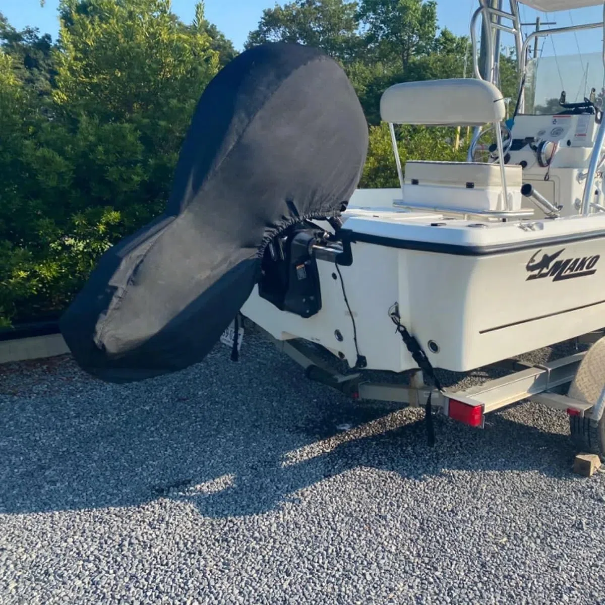 Oceansouth Passgenaue Vollabdeckungen für Mercury-Außenbordmotoren (250–450 PS/PRO XS 4STR V8 4,6 l (von 2018 bis 2024), Beinlänge: 50,8 cm