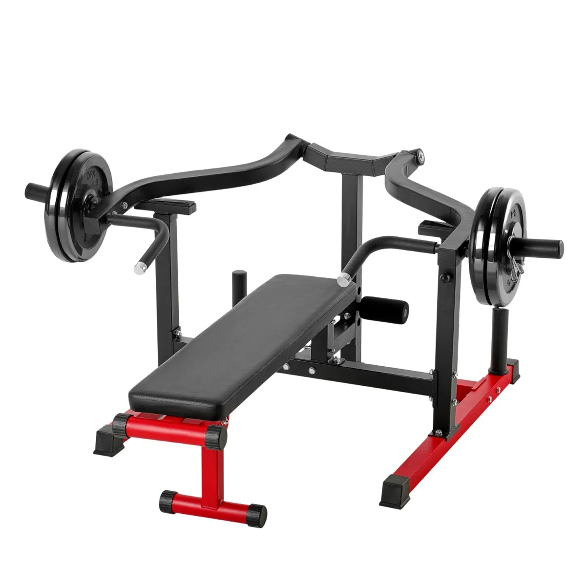 VEVOR Brustpresse, 204 kg belastbares Bankdrückset, verstellbare Flache Schrägbank mit unabhängigen konvergierenden Armen, obere Brust-Ausrüstung, Heim-Fitnessgerät für Brust Bauchmuskeltraining