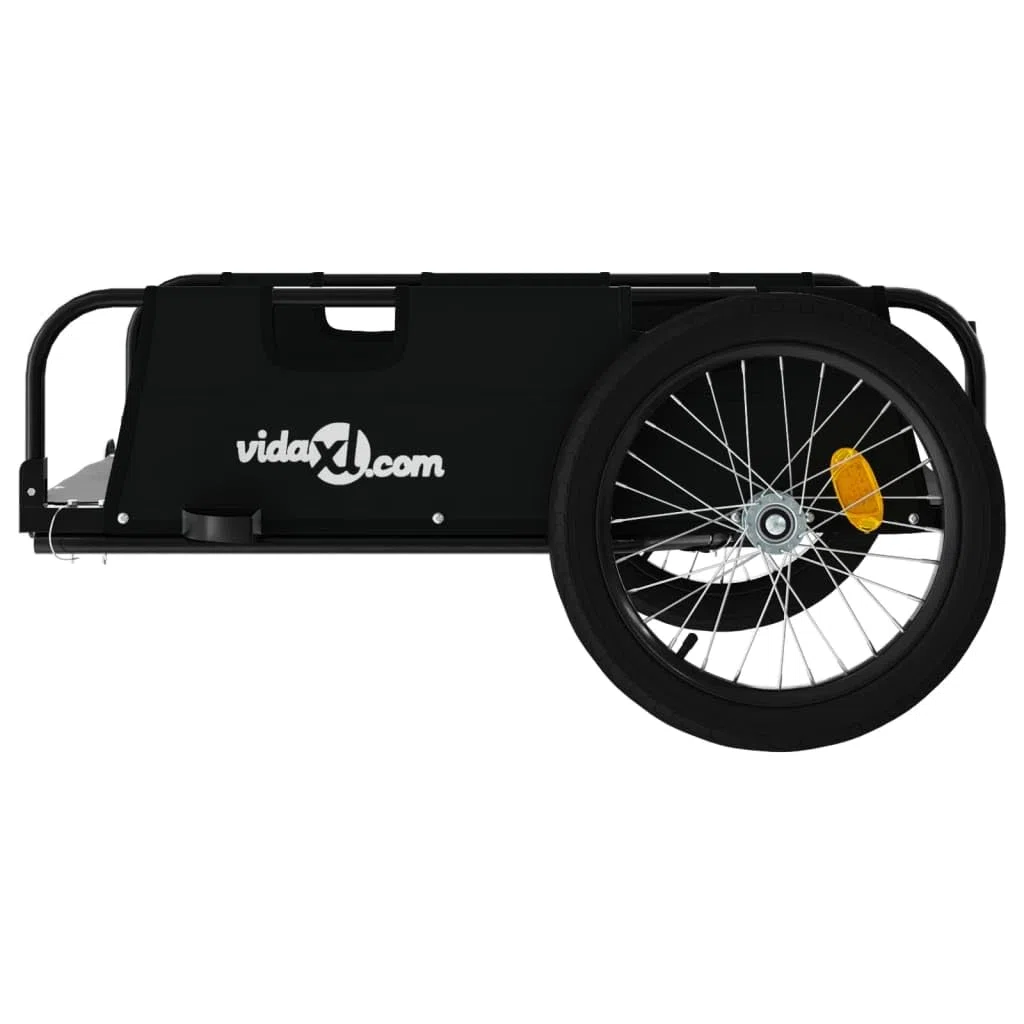 Willood Fahrradanhänger Lastenanhänger Fahrrad Transportanhänger Anhänger Schwarz Oxford-Gewebe und Eisen 135 x 68 x 38.5 cm