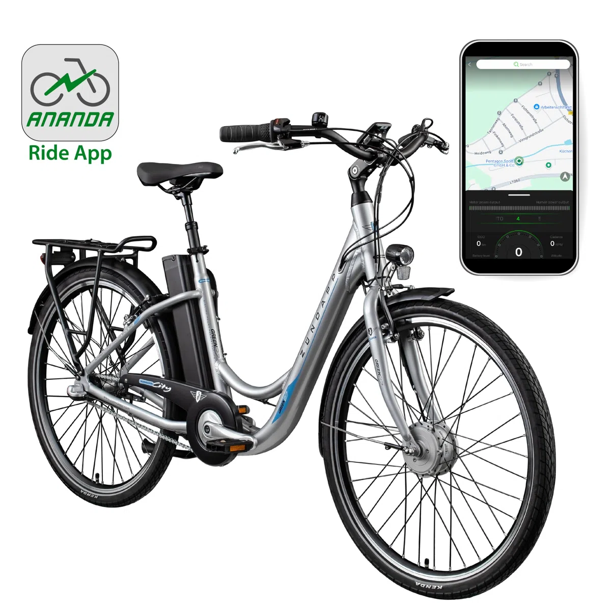 ZÜNDAPP E Bike 26 Zoll Fahrrad Damen Ebike 26 Zoll Green 2.7 Elektrofahrrad Pedelec Cityrad Hollandrad